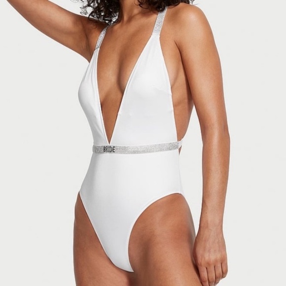 New! Victorias Secret BRIDE shine strap bling One-Piece Swimsuit 3852 - Picture 9 of 9